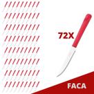Jogo 72 Facas Vermelho Luna Plástico e Inox Mesa Posta