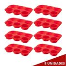 Jogo 8 Assadeira 6 CupCakes Silicone Antiaderente Sortida