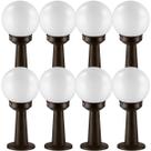 Jogo 8 Balizadores Jardim Quintal Globo Clássico Luminárias de Chão Decorativa Dital Bivolt Jogo 8 Balizadores Jardim Quintal Globo Clássico Luminárias de Chão Decorativa Dital Bivolt
