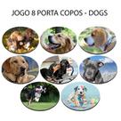 Jogo 8 Bolacha de Chopp Personalizado Neoprene Cachorro Vira lata Redondo