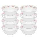 Jogo 8 Bowl Tigela Cumbuca Caldos Sobremesas Flowers Pink Vidro 400ml Em Casa Tem
