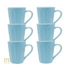 Jogo 8 Caneca Chá Café Azul 250ml em Porcelana