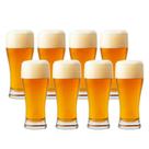 Jogo 8 Copo de Cerveja Chopp de Vidro Tulipa Bar Restaurante 315ml Em Casa Tem