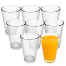 Jogo 8 Copo de Vidro 200ml Suco Refrigerante Água Lines Rings Fratelli