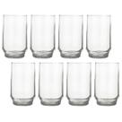 Jogo 8 Copos 300ml Vidro Lights Suco Agua Transparente Nadir