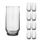 Jogo 8 Copos 410ml Vidro Lights Suco Agua Transparente Nadir
