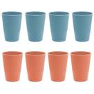 Jogo 8 Copos de Bambu e PP Texturizado Stripes Cores Sortidas 300ml Lyor