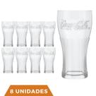 Jogo 8 Copos de Vidro 300ML Coca-Cola Transparente Nadir