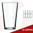 Jogo 8 Copos de Vidro Cairo Transparente Nadir Suco Água Bebidas