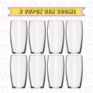 Jogo 8 Copos Oca 300 ML Transparente Elegante Bebibas Sucos