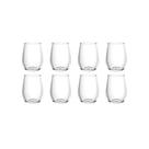 Jogo 8 Copos Oval De Vidro Vghome 500ml