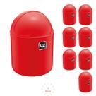 Jogo 8 Lixeiras Tampa p Pia Cozinha Gourmet Vermelho 4L
