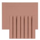 Jogo 8 Lugar Americano Retangular Mesa PVC Rose Executivo 30x45cm Em Casa Tem