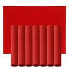 Jogo 8 Lugar Americano Retangular Mesa PVC Vermelho Executivo 30x45cm Em Casa Tem