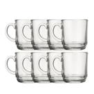 Jogo 8 Melhores Canecas Chá Café Modelo Vidro Liso 250ML Luxo