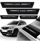 Jogo 8 Peças Soleira Porta Kwid 2018 a 2021 Adesivo Preta