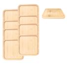 Jogo 8 Porta Copos em Bambu Natural Suporte Quadrado