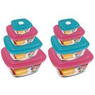 Jogo 8 Potes Quadrado Vidro 300ml 500ml 1L 2L Marinex Nadir