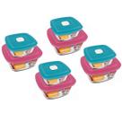 Jogo 8 Potes Quadrado Vidro 300ml 500ml Marinex Nadir