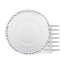 Jogo 8 Prato de Sobremesa Cristal Pearl Clear Transparente Bolinha Wolff 19cm Jogo 8 Prato de Sobremesa Cristal Pearl Clear Transparente Bolinha Wolff 19cm