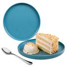Jogo 8 Prato De Sobremesa De Cerâmica Azul Gourmet 20cm