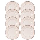 Jogo 8 Prato Raso de Jantar Cerâmica Linear Branco Premium 27cm Lyor Jogo 8 Prato Raso de Jantar Cerâmica Linear Branco Premium 27cm Lyor