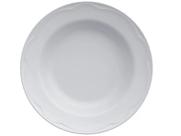 Jogo 8 Pratos Fundo Cottage 23cm Relevo Porcelana Branca Germer