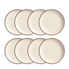 Jogo 8 Pratos Fundo Coup Vanilla Plus Cerâmica 25cm Alleanza