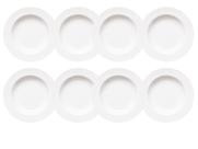 Jogo 8 Pratos Fundos Capri 23cm Porcelana Branca Germer