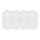 Jogo 8 Sousplat Redondo Patinado Plástico Moon Branco Lyor 33cm