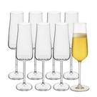 Jogo 8 Taça de Cristal para Champanhe Transparente Ecológico 210ml Wolff