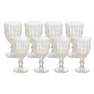 Jogo 8 Taça de Vidro Furta Cor Greek Rainbow para Água Transparente 345ml Wolff