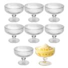 Jogo 8 Taça para Sobremesa de Cristal Lines Canelada Wolff 300ml