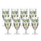 Jogo 8 Taças de Cristal Palm Tree Coqueiro para Água Suco Wolff 450ml