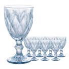Jogo 8 Taças de Vidro Diamond Diamante Azul Metálico para Água 325ml Lyor Jogo 8 Taças de Vidro Diamond Diamante Azul Metálico para Água 325ml Lyor
