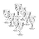 Jogo 8 Taças Diamond Diamante Vidro Grosso Agua Suco Vinho