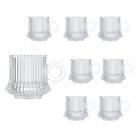 Jogo 8 Xícara de Café Caneca Vidro Robusta Lines 85ml Em Casa Tem Jogo 8 Xícara de Café Caneca Vidro Robusta Lines 85ml Em Casa Tem
