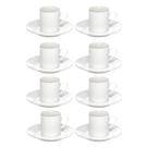 Jogo 8 Xícara de Café Porcelana Borda Dourada com Pires Royal Premium 90ml Haüskraft