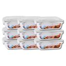 Jogo 9 Pote de Vidro Hermético Marmita Tampa 4 Travas 640ml Jogo 9 Pote de Vidro Hermético Marmita Tampa 4 Travas 640ml