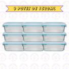 Jogo 9 Potes Canelado 1520ml Airfryer Microondas Freezer