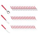 Jogo 90 Talher Faca Garfo Colher Inox Vermelho Luna Casa