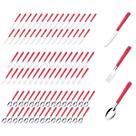 Jogo 90 Talheres Faca Garfo Colher Aço Inox Vermelho Luna