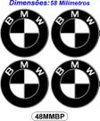 Jogo Adesivo Emblema Logo Roda Calota Miolo Meio Bmw 58mm