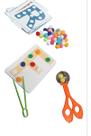 Jogo Afabeto Com Pompons Educativo Coordenação Tesoura Bola