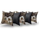 Jogo Almofadas Decorativas 5 Unidades Com Ziper e Refil de Silicone