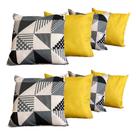 jogo Almofadas Decorativas 8 Unidades Com Ziper e Refil de Silicone