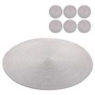 Jogo Americano 6 Lugares Redondo Sousplat Mesa Posta Cozinha Jantar 38cm Lyor