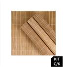 Jogo Americano 6un Retangular de Junco Fibra Natural 40x30cm