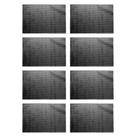 Jogo Americano 8 Lugares Preto PVC Antiderrapante Flex Sousplat Retangular 45x30cm Lyor