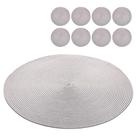 Jogo Americano 8 Lugares Redondo Sousplat Mesa Posta Cozinha Jantar 38cm Lyor